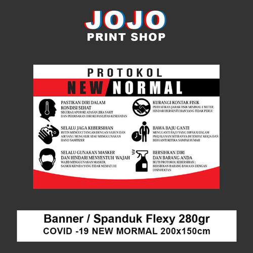 Jual Spanduk Banner Covid 19 Protokol New Normal 2x1 5m Langsung Jadi Jakarta Pusat Jojo Printshop Tokopedia