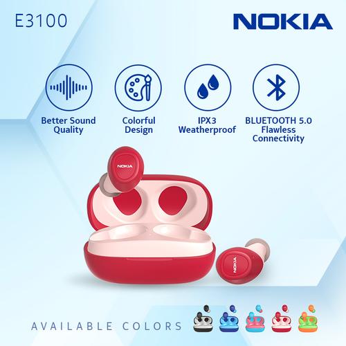 Foto Produk Nokia Essential True Wireless TWS Earphone E3100 - Red dari Nokia Audio Official Store
