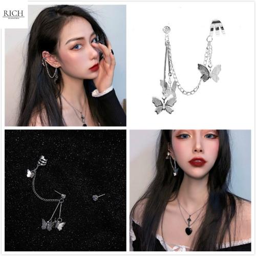Foto Produk Anting Wanita Korea Tusuk Klip Rantai Panjang Wanita Bentuk Kupu-Kupu dari RichShop17