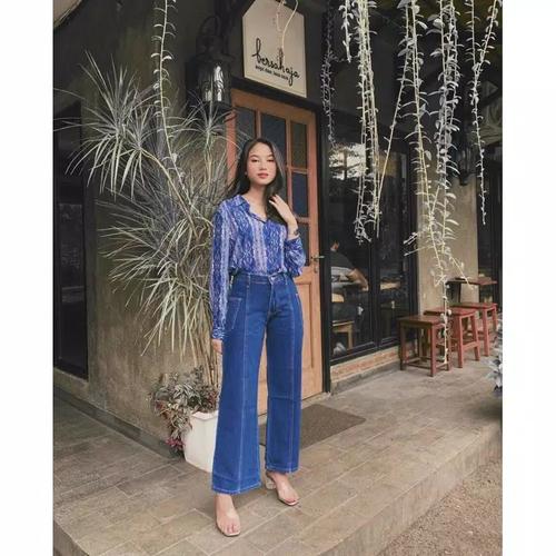 Jual Kulot Jeans Side Pocket List 