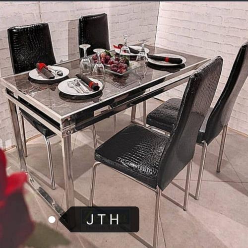 Foto Produk Meja Makan Marmer Rangka Stainless - Hitam dari J T H