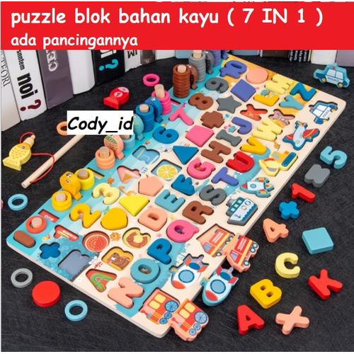 Foto Produk puzzle montessori angka berhitung |mainan edukasi 7 in 1 pancing ikan dari Jekk Mart