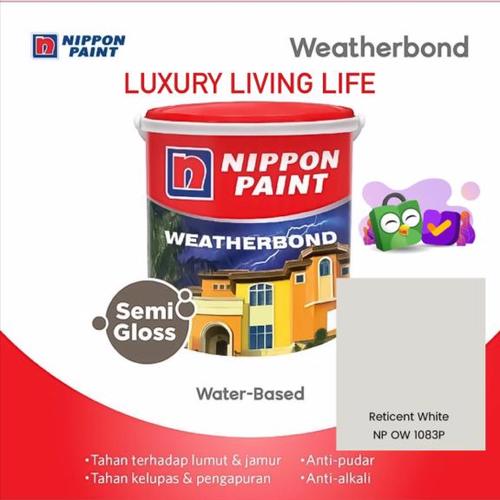 Jual Cat Tembok Weatherbond Nippon Paint Reticent White 2,5L Galon