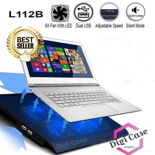Foto Produk Cooling Pad | Coolingpad | Cooler Laptop 6 Fan L112B Black dari Digi Case