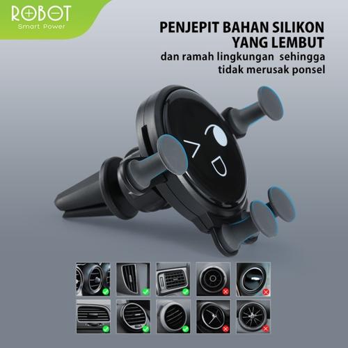 Foto Produk Car Holder Robot RT-CH13 RTCH 13 RT-CH-13 Anti-Shake Air Vent dari PojokITcom Pusat IT Comp