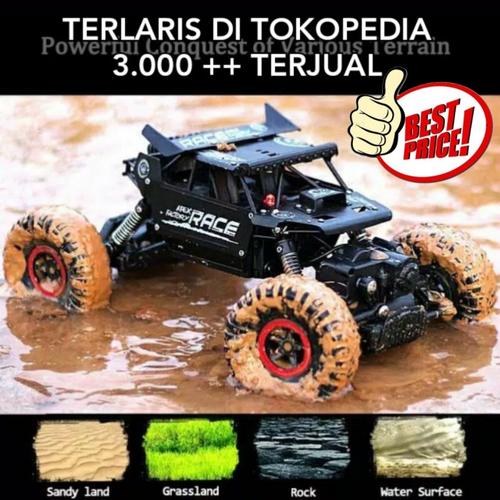 Foto Produk Mobil Remot 4WD ROCK CRAWLER OFFROAD 2.4Ghz Mainan RC Remote Control - Hitam dari Pojok Diecast