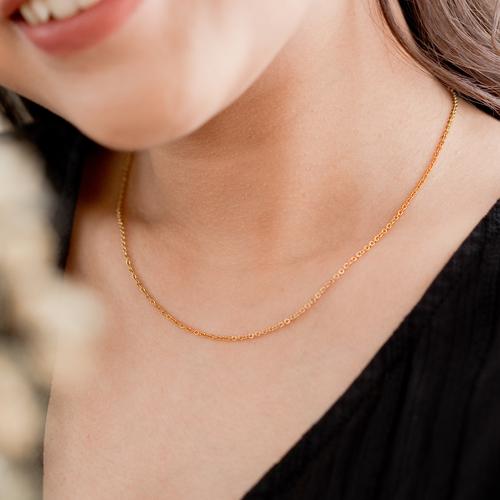 Jual Cable Chain Necklace - Gold - Kab 