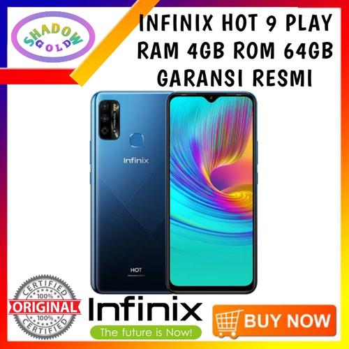 Foto Produk Infinix Hot 9 Play 4/64 RAM 4GB ROM 64GB GARANSI RESMI - OCEAN WAVE dari Shadow Gold