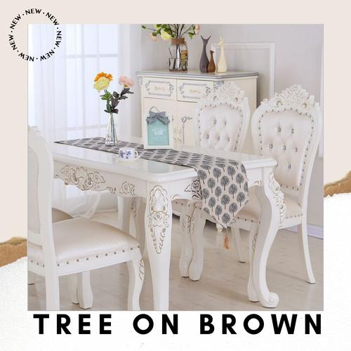Foto Produk Table Runner 210*32 Canvas Linen / Taplak Meja Tamu Panjang Vintage - Tree On Brown dari Le Carre