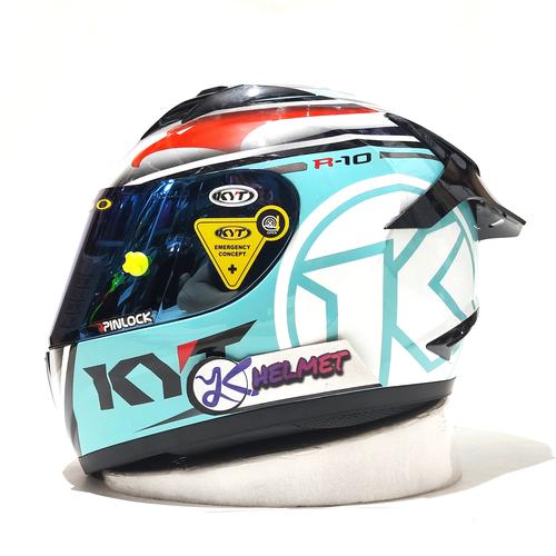 HELM KYT R10 Aqua Marine Paket Ganteng 