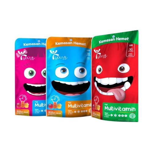 Foto Produk YOUVIT MULTIVITAMIN ANAK RASA MIX ISI 30 1 BULAN dari Gemini-Imoet