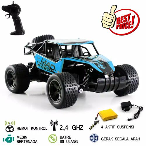 Foto Produk Mobil Remote Kontrol KING CHEETAH SLAYER Mainan RC Remot Control - Biru dari Pojok Diecast
