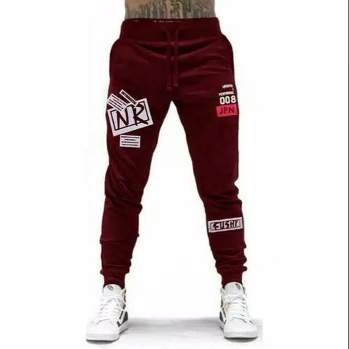 Foto Produk Celana Joger Pria Panjang Jogger Pants Cowok NR Fashion Sport Santai - Marun dari queenlabel