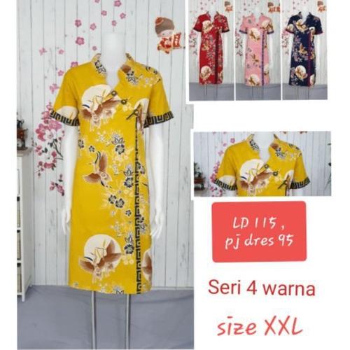 Foto Produk Dress Imlek XXL Kualitas Jumbo Bigsize Terusan Batik Wanita Cheongsam - Pink dari Gizz Fashion