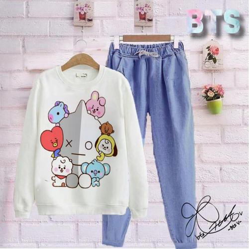 Foto Produk damai fashion jakarta - baju SETELAN SWEATER wanita BTS WHITE 21 - kon dari LV.co Tanah abang