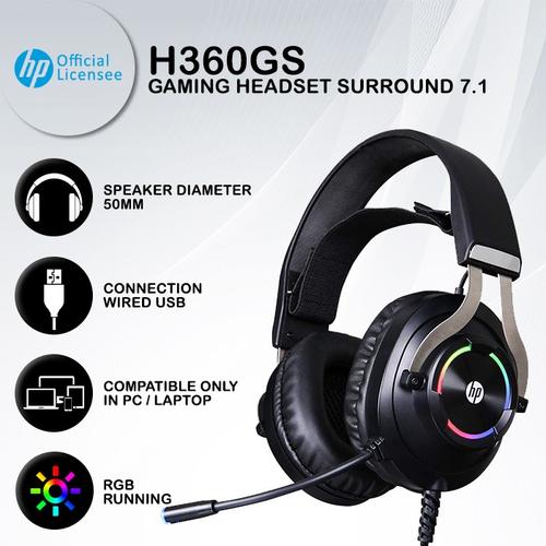 Jual Headset Gaming HP H360GS - The Real 7.1 Surround RGB LED - Jakarta  Pusat - Universal disc | Tokopedia