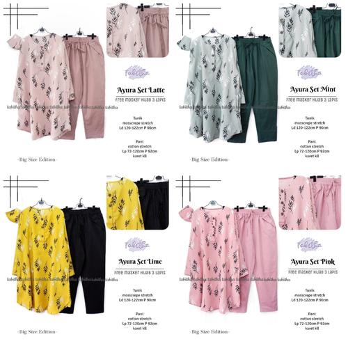 Foto Produk New Ayura Set Setelan Celana Wanita Jumbo Baju Kerja Big Size Modis dari Ilyassa Shop