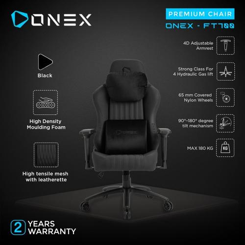 Foto Produk ONEX FT700 Premium Quality Gaming Chair - Black dari manekistore
