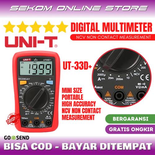 Foto Produk UNI-T Mini Digital Multimeter Multitester 600V NCV Palm Size UT33D+ dari SEKOM ONLINE STORE