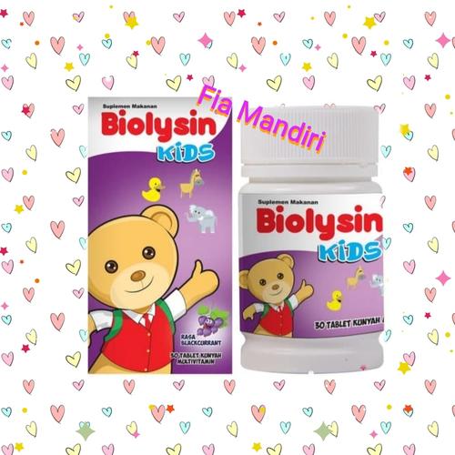 Foto Produk BIOLYSIN KID'S isi @30 Tablet Hisap u/ anak². Ada 3 Varian Rasa. - Blackurent dari Fia mandiri