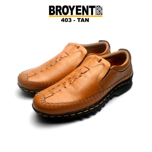Foto Produk Sepatu Casual Pria Slip-on Kulit Asli 403 - Orange, 39 dari Broyent-shop