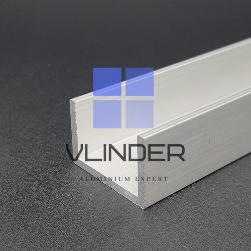 Foto Produk U Channel Aluminium 38 mm x 25 mm, t. 3.2 mm - Natural Alu, 1 cm dari Vlinder Aluminium