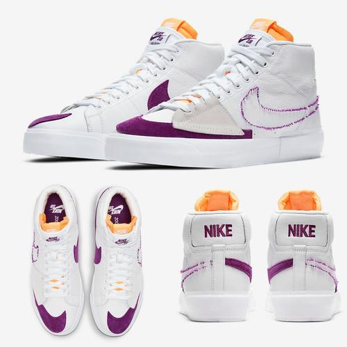 Nike SB Zoom Blazer Mid Edge L Shoe White / Viotech / White • Bonkers