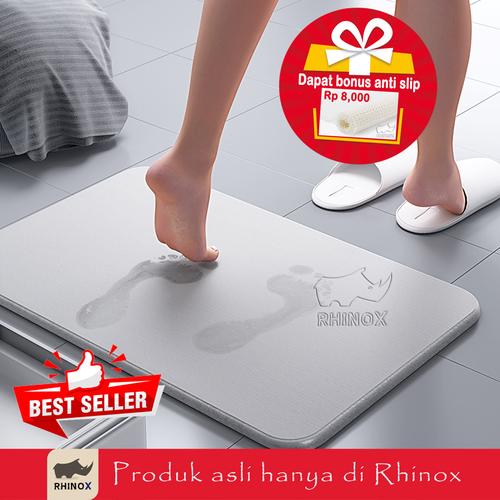 Foto Produk Keset Diatomite Anti Bau Cepat Kering Dan Anti Bakteri - Warna Cerah - Abu-abu dari RHINOX