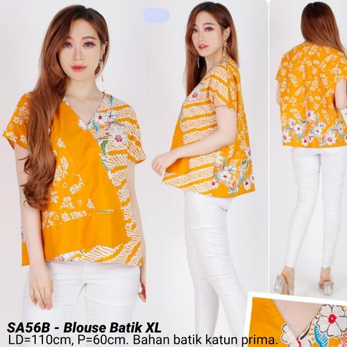 Foto Produk BIGSIZE BLOUSE BATIK XL MODERN ATASAN JUMBO CEWEK BAJU FASHION WANITA - Mustard dari Ace Sakura Fashion