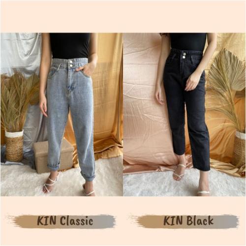 Foto Produk CELANA JEANS PANJANG BOYFRIEND HIGH WAIST JEANS WANITA KEKINIAN - BLACK, XS dari demorin