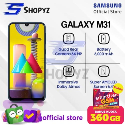 Foto Produk SAMSUNG GALAXY M31 - 6000mAh Battery - 6GB 128GB 6/128 - Garansi Resmi - Hitam dari Shopyz ID
