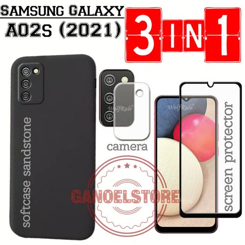 Foto Produk Case Samsung A02s (2021) Sandstone FREE Tempered Glass Layar & Kamera - Merah dari GanoelStore_