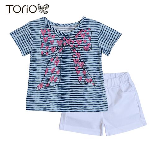Foto Produk Torio Short Pant Set Stripy Blue - Baju Anak Perempuan - Setelan Anak - 1-2 tahun dari Torio