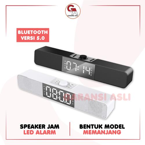 Foto Produk SPEAKER JAM LED PANJANG BLUETOOTH PORTABLE - Hitam dari garansi_asli