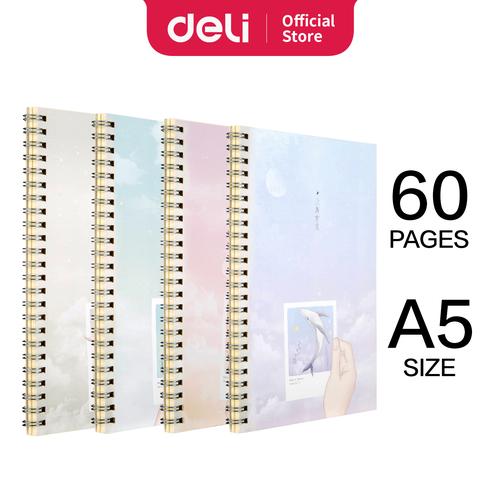 Foto Produk Deli Buku teks dengan ujung bentuk Spiral A5 60 halaman 4 pola LA560 - FISH dari Deli Stationery