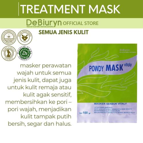 Foto Produk DeBiuryn Powdy Mask Vitaly 100gr - Masker Wajah Kulit Normal dari Debiuryn Dermacosmetics