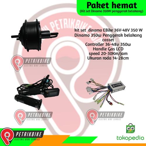 Foto Produk Kit Set Dinamo Sepeda Listrik 350w Penggerak Belakang Casset dari petrikbike