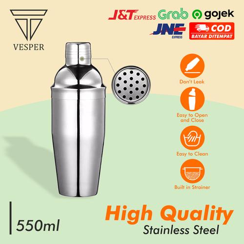 Foto Produk Shaker cocktail stainless 550ml / shaker stainless / shaker minuman dari vesper
