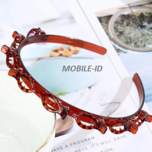 Foto Produk Termurah Korea Bando Jepit rambut fashion Double Layer Bangs Clip Head - Cokelat, Bando dari mobile-id