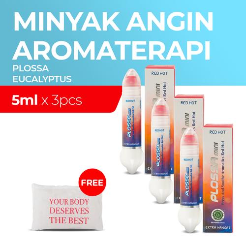 Foto Produk Plossa Mini Red Hot 3x5ml Free Travel Pouch Pink dari Enesis Official Store