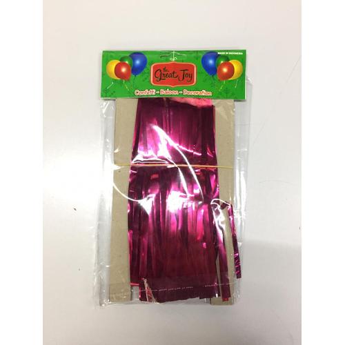Foto Produk Tirai Foil / Foil Curtain / Tirai Balon / Rumbai Foil / Party Backdrop - Pink tua dari Pabrik Metalik