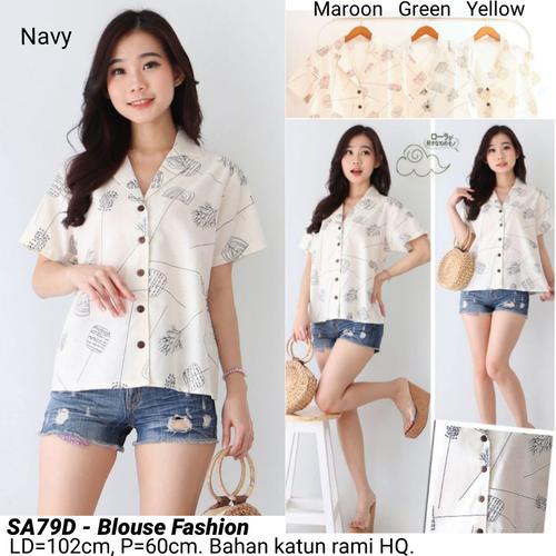 Foto Produk BLOUSE BATIK YUKI CANTIK MODERN ATASAN CEWEK BAJU WANITA CANTIK MURAH - Yellow dari Ace Sakura Fashion