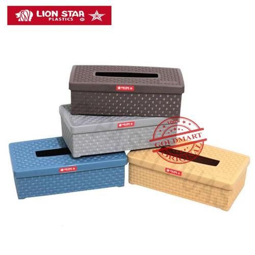 Foto Produk Tempat Tissue Uk S - Lion Star Kotak Tisu Motif Anyam - Rato Tissue - Biru dari Gold-Mart