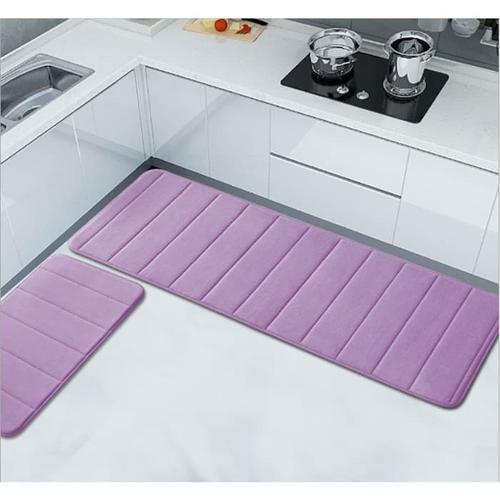 Foto Produk Memory Foam Mat SET Keset Kaki Rumah Dapur Pintu Kamar Anti Selip - Purple dari Le Carre