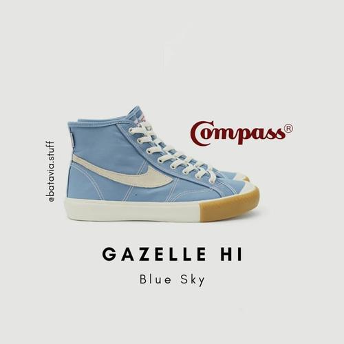 Jual sepatu compass gazelle hi blue sky 