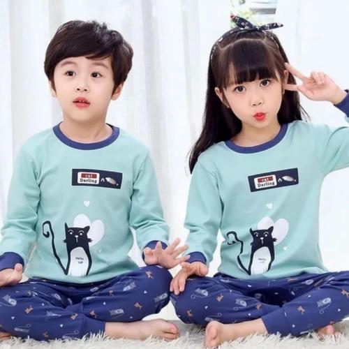 Foto Produk Piyama anak / Baju tidur anak model kekinian / Stelan panjang anak - CAT DARLING, S dari HWT Online Shop