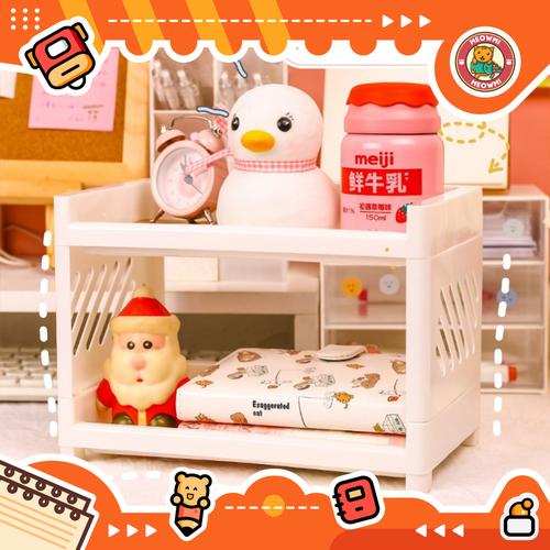 Foto Produk Rak Mini Desktop Organizer 2 Tingkat Tempat Alat Tulis OB0020 - Putih dari Meowmi Fancy Gift Shop