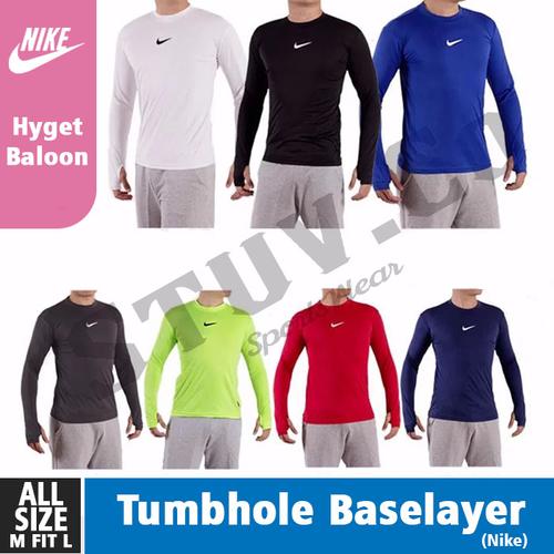 Foto Produk Baselayer Manset thumbhole Bola Nike Hitam / Kaos Daleman dari ilfe sport