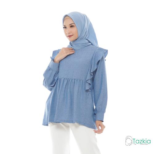 Foto Produk Atasan Wanita Muslim | Adila Blouse Biru | S M L XL | Tazkia Hijab - M dari Tazkia Hijab Store