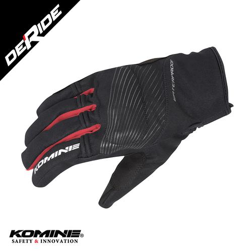 Foto Produk Sarung Tangan Waterproof Komine GK-245 Protect Rain Gloves - BLACK RED dari DeRide Official Store